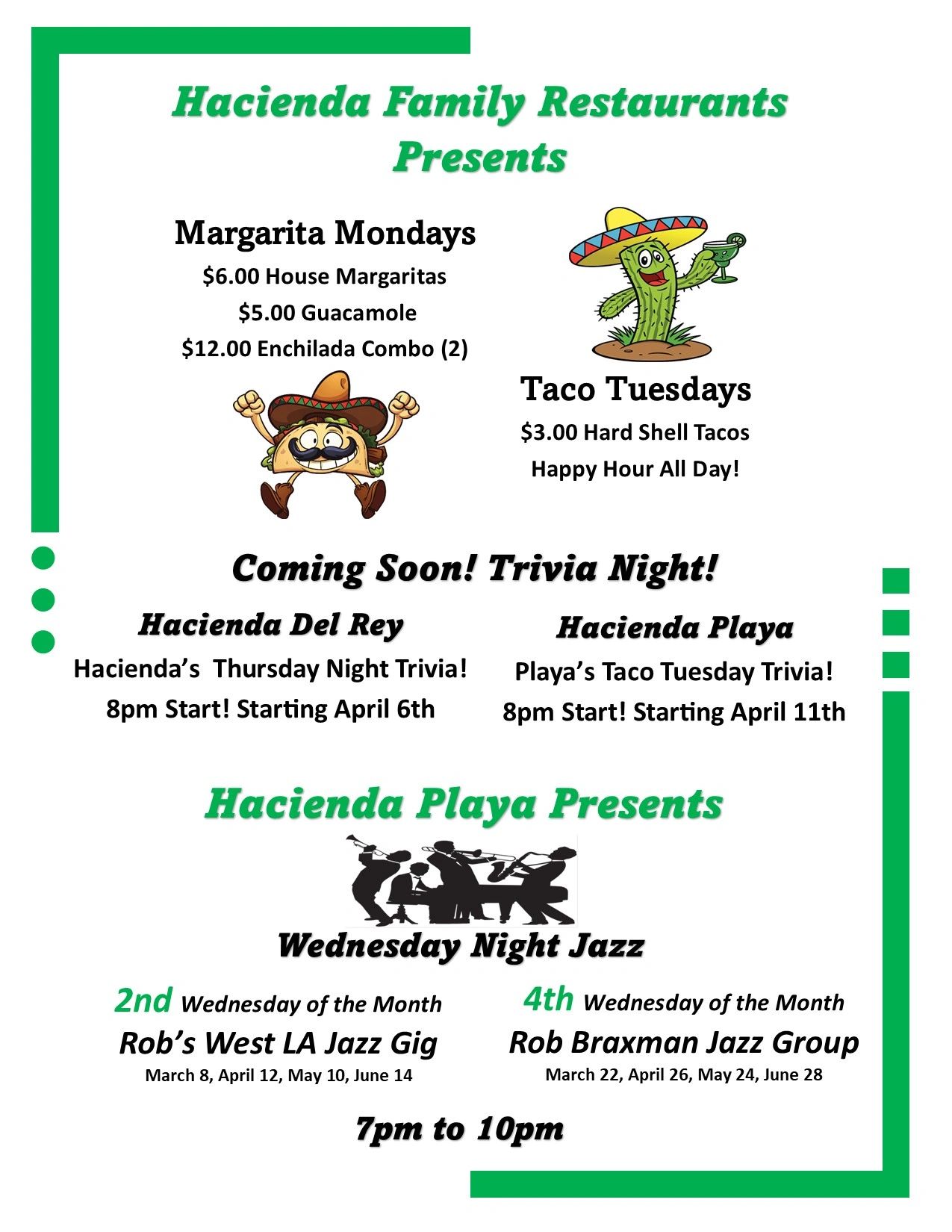 Hacienda Family Specials and Events